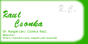 raul csonka business card